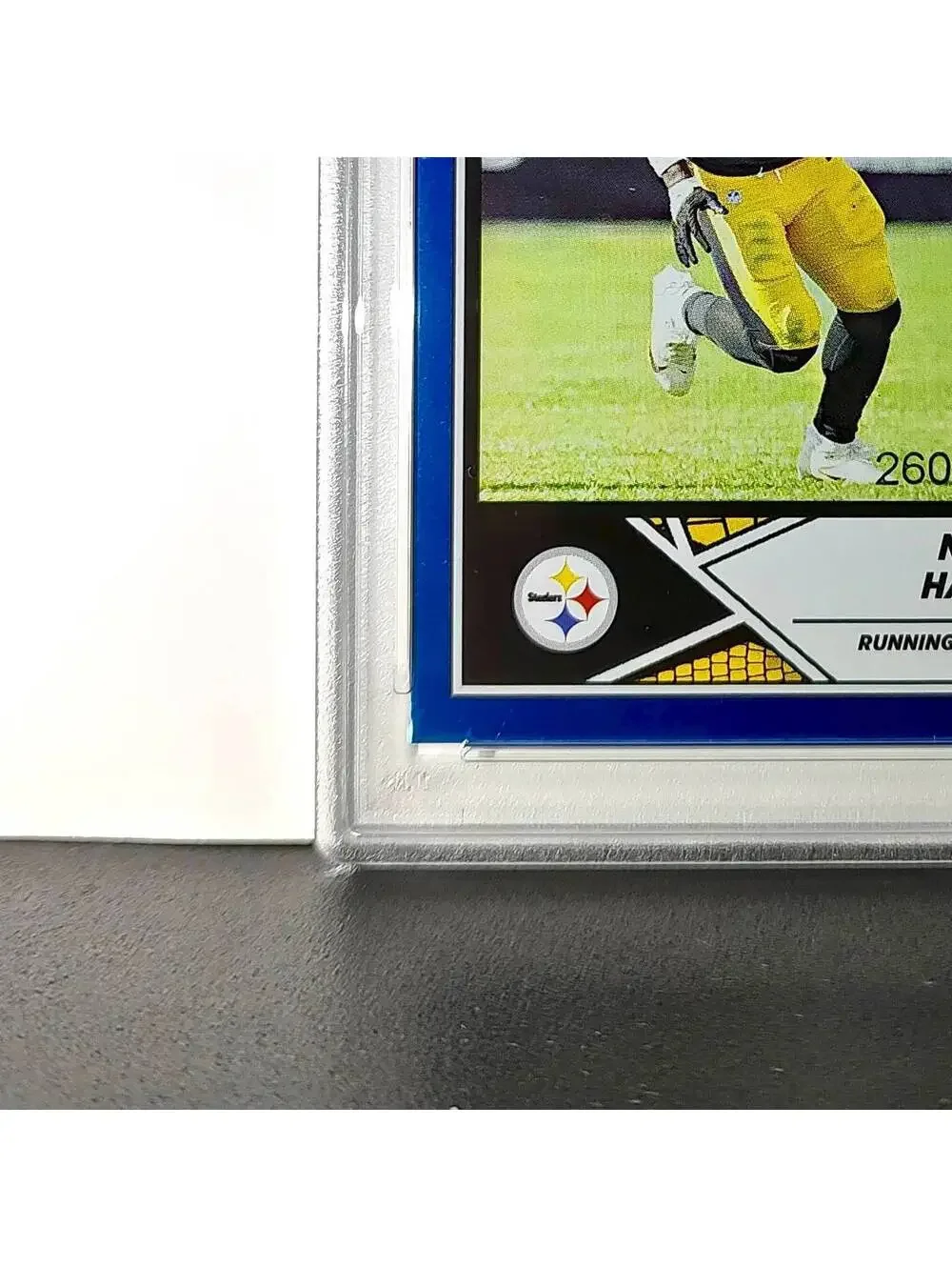 Najee Harris 2024 Panini Sticker Collection 260/349 #13 Blue Foil PSA 8 NM-MT